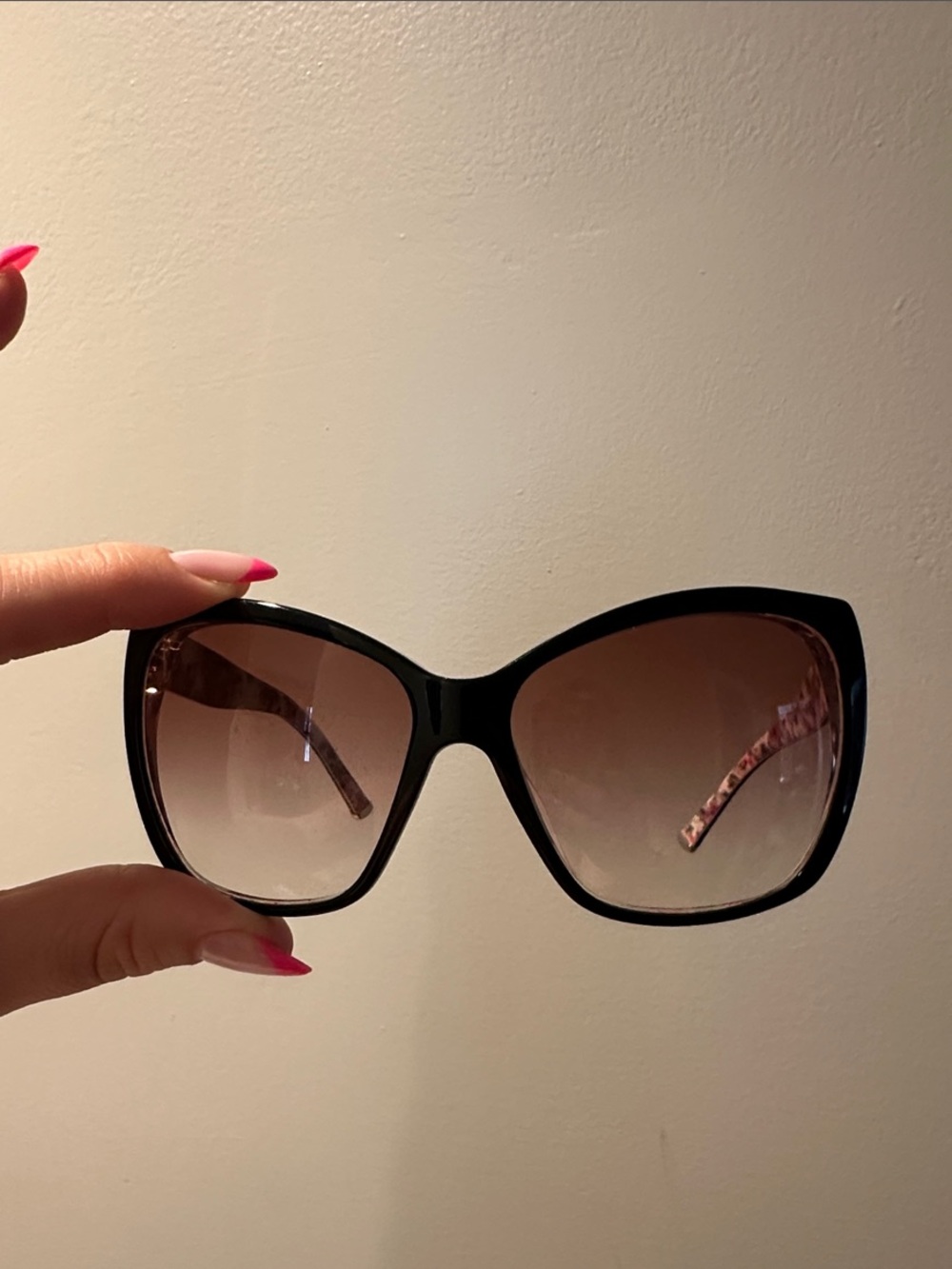 Dolce & Gabbana Black Frame Sunglasses with Brown Gradient Lenses